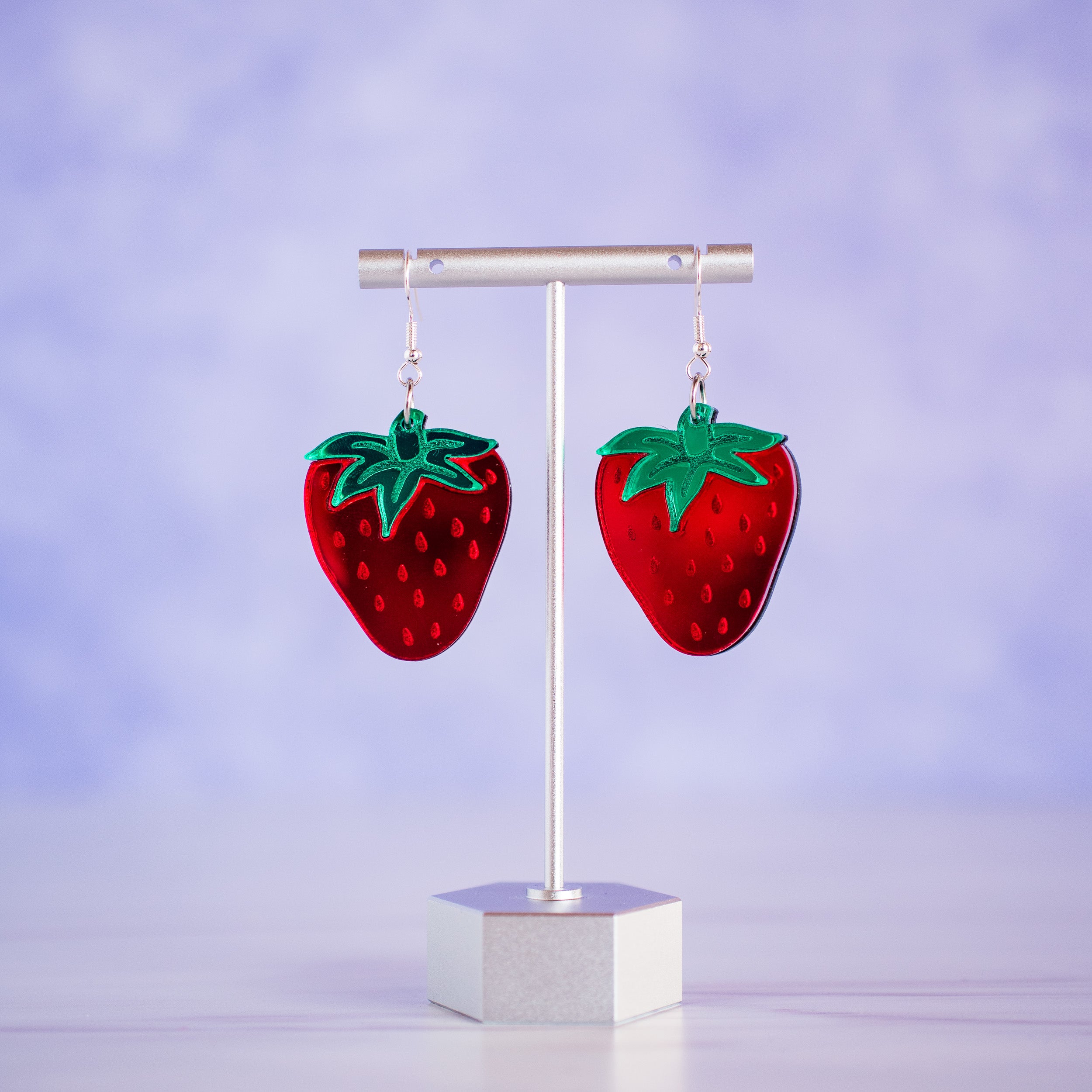 Strawberry Layered Acrylic Dangles