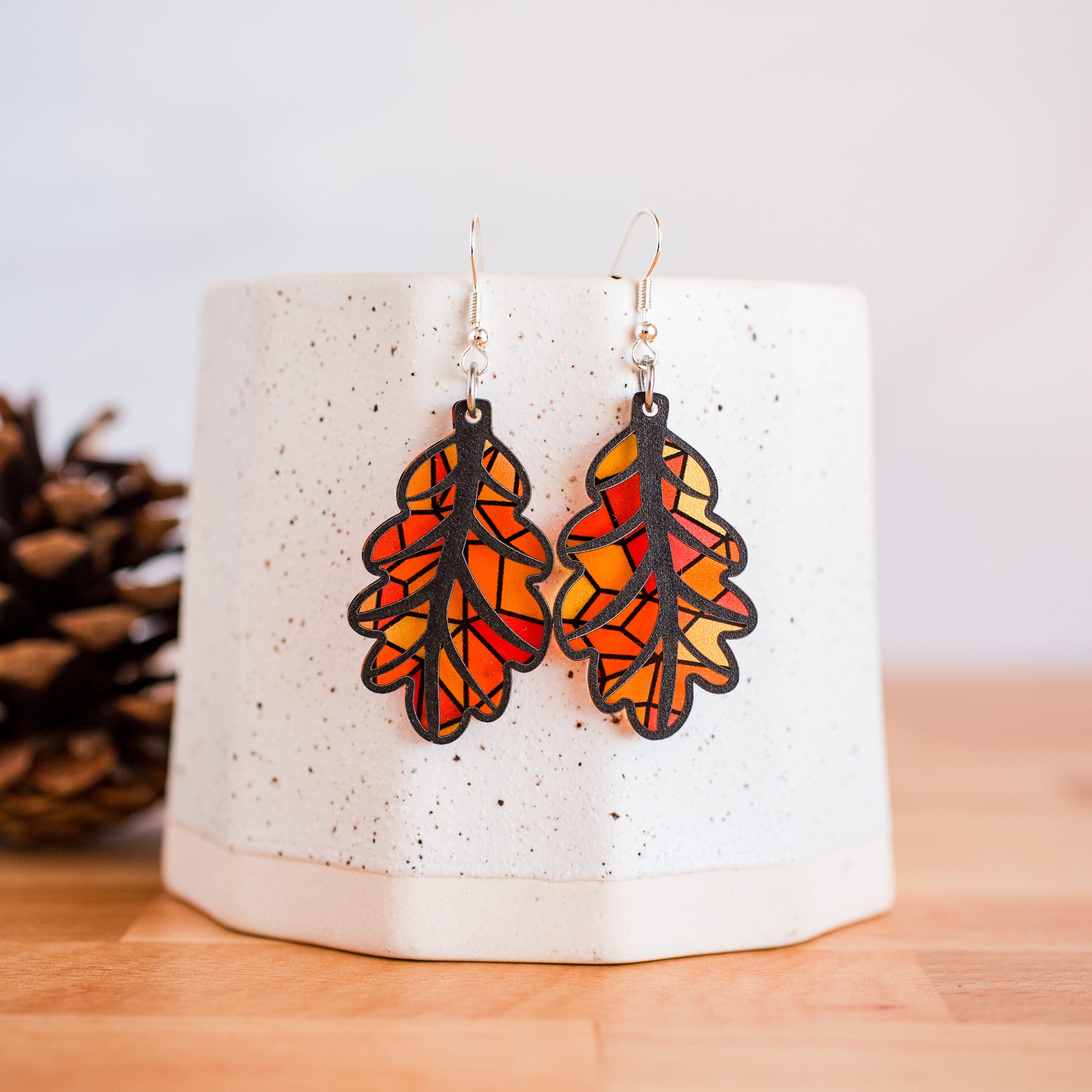 Fall Stained Glass Leaf Dangles