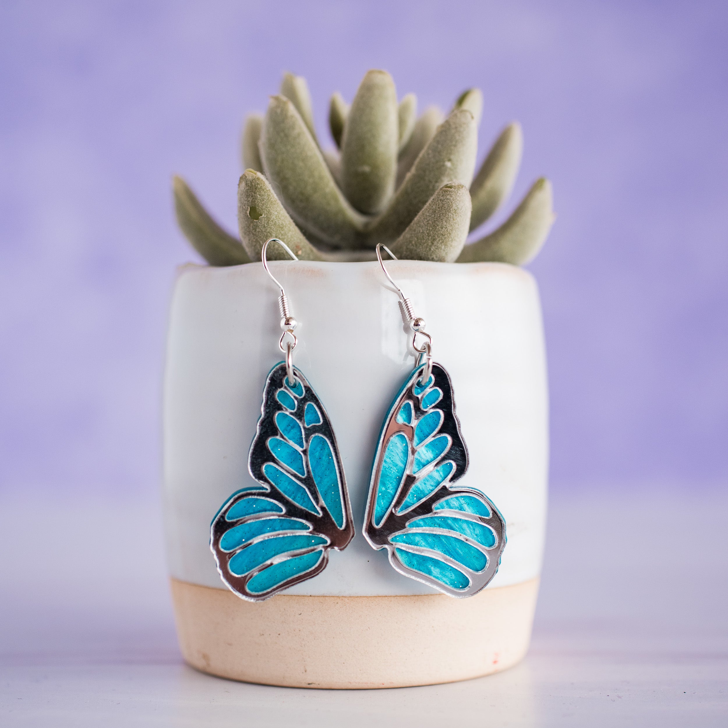 Blue Glitter Pearl Butterfly Wings