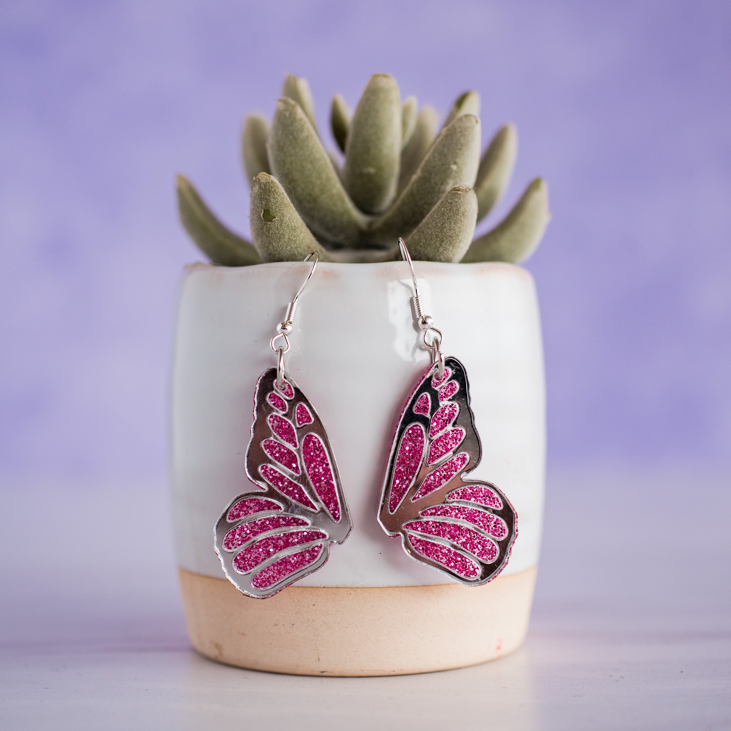 Pink Glitter Butterfly Wings